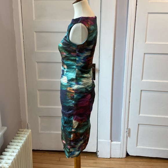 Nicole Miller Motion Blur Metallic Midi Dress, Size 2 - Picture 9 of 17